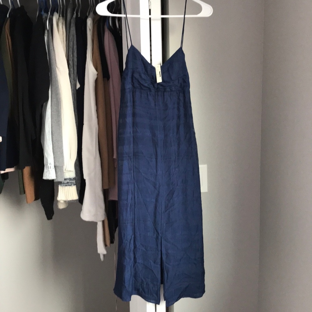 Madewell Navy Tie Midi Dress, NWT